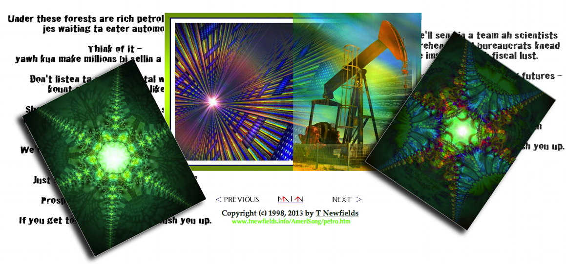 Petrol-Lust - an art work and pseudo-poem by T Newfields