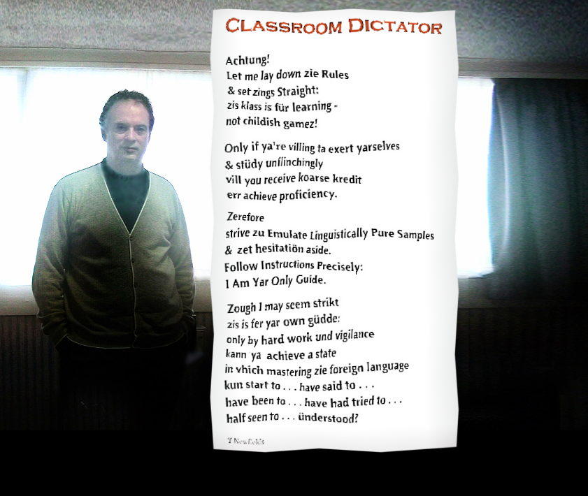 Classroom Dictator - a pictoral poem by T Newfields