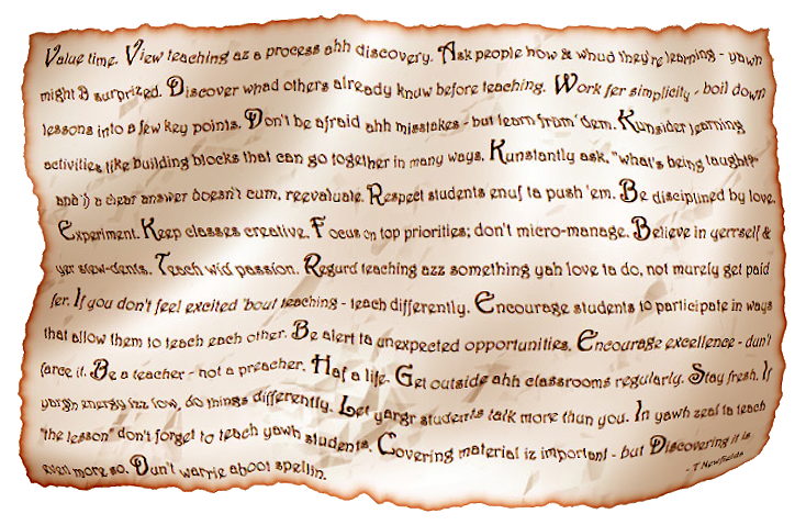 2 B ahh Teacher - a graphic poem by T Newfields