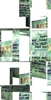 Right panel of the graphic poem _Crassroom_ by T Newfields