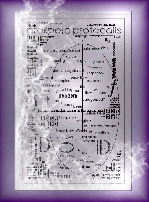 Prospero Protocols - a graphic poem by T Newfields