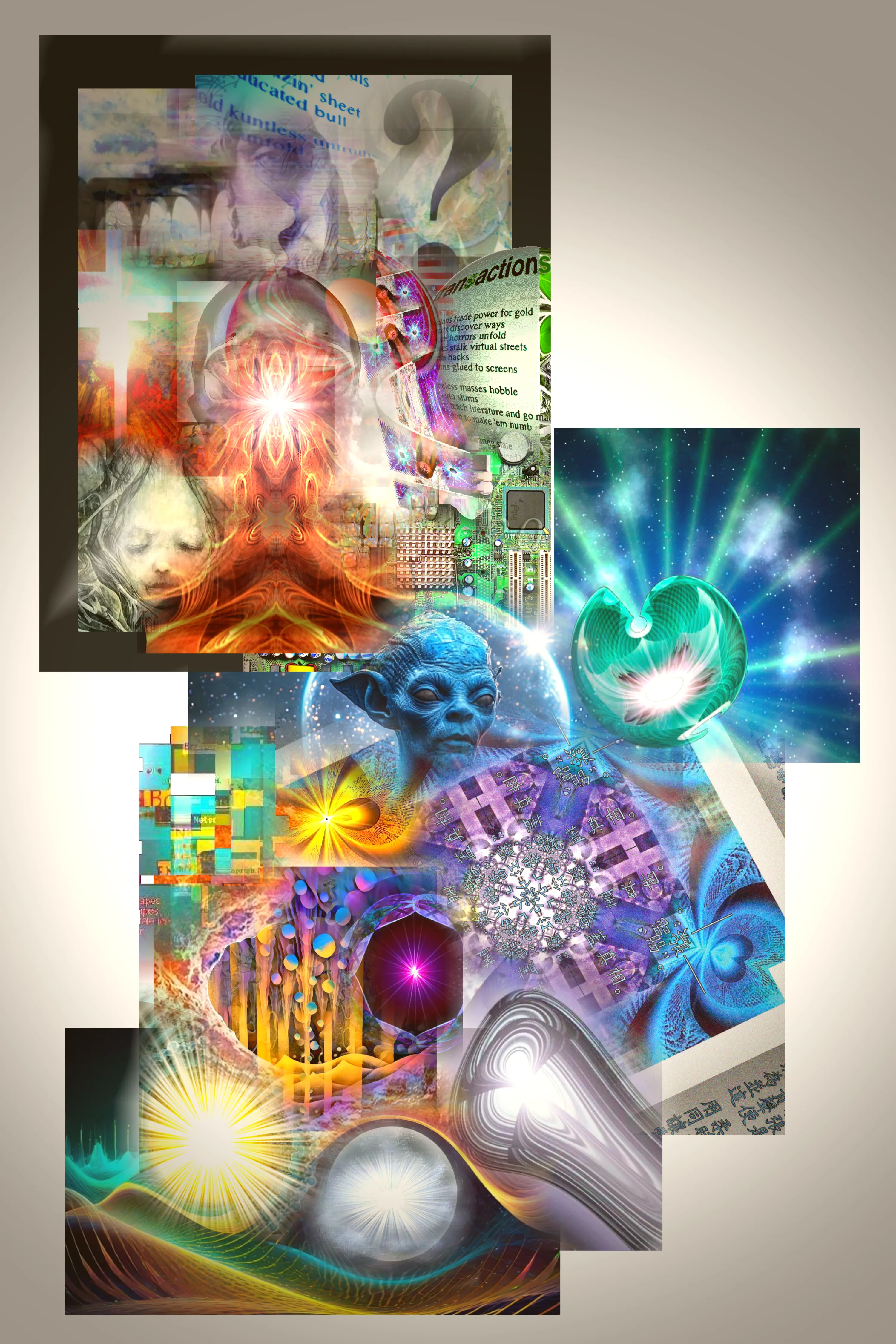 Whispers from the Neon Underworld - a graphic poem and art work by T Newfields