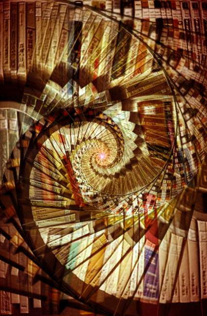 The magic of books - an art work by T Newfields created on May 28, 2003 in Nagoya, Japan