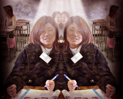 Fantasmas de la escuela [Classroom Ghosts III] - an art work by T Newfields