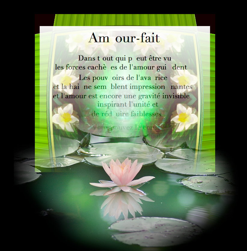 Amour-fait - un poeme sur picturale par T Newfields