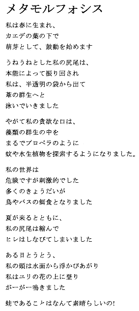 Metamorifoshisu - T Nyuufiiruuzu Yori no to Shi (Saitou Noriko Yaku)